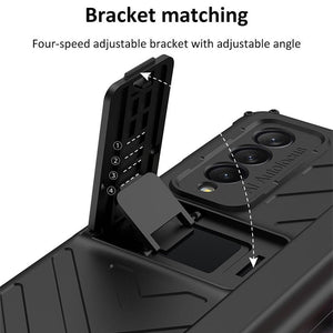 Magnetic All-included Slide Pen Case With Back Screen Glass Hinge Holder Phone Cover For Samsung Galaxy Z Fold 3 5G/Z Fold 4 /Z Fold 2 5G