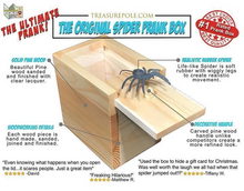 The Original Spider Prank Box- Funny Wooden Box Toy Prank, Hilarious Christmas Money Gift Box Surprise Toy and Gag Gift Practical Joke Bromas Kit
