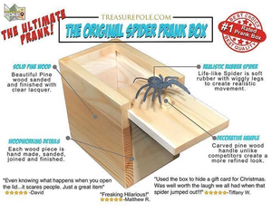 The Original Spider Prank Box- Funny Wooden Box Toy Prank, Hilarious Christmas Money Gift Box Surprise Toy and Gag Gift Practical Joke Bromas Kit