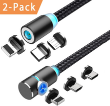 Magnetic Phone Charging Cable, 3 in 1 360°& 180°Rotation Magnetic Phone USB Cable (1 Pack 3.3 ft, 1 Pack 6.6 ft)