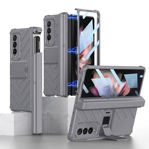 Magnetic All-included Slide Pen Case With Back Screen Glass Hinge Holder Phone Cover For Samsung Galaxy Z Fold 3 5G/Z Fold 4 /Z Fold 2 5G