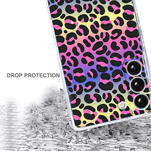 Compatible with Samsung Galaxy S22/plus/ultra Leopard Square Case, Clear Neon Leopard Print Luxury Girly Retro Cheetah Design for Samsung Case Girls Women, Soft TPU Graphic Protective Case for Samsung