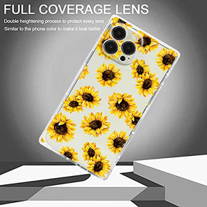 Compatible with iPhone 13/ Pro /Pro Max Sunflower Square Case,Sunflower Floral Flower Print Botanical Illustration Design for iPhone Case Women Girls,Soft TPU Graphic Protective Case for iPhone 13 Pro Max