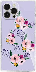 Compatible with iPhone 13/ Pro /Pro Max Sunflower Square Case,Sunflower Floral Flower Print Botanical Illustration Design for iPhone Case Women Girls,Soft TPU Graphic Protective Case for iPhone 13 Pro Max