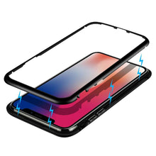 For iPhone X 8 Plus 7 Plus Tempered Glass Back Cover Magnetic Adsorption Flip Case