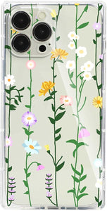 Compatible with iPhone 13/ Pro /Pro Max Sunflower Square Case,Sunflower Floral Flower Print Botanical Illustration Design for iPhone Case Women Girls,Soft TPU Graphic Protective Case for iPhone 13 Pro Max