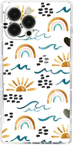Compatible with iPhone 13/ Pro /Pro Max Sunflower Square Case,Sunflower Floral Flower Print Botanical Illustration Design for iPhone Case Women Girls,Soft TPU Graphic Protective Case for iPhone 13 Pro Max