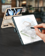 Magnetic All-included Slide Pen Case With Back Screen Glass Hinge Holder Phone Cover For Samsung Galaxy Z Fold 3 5G/Z Fold 4 5G