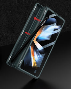 Magnetic All-included Slide Pen Case With Back Screen Glass Hinge Holder Phone Cover For Samsung Galaxy Z Fold 3 5G/Z Fold 4 5G