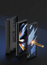 Magnetic All-included Slide Pen Case With Back Screen Glass Hinge Holder Phone Cover For Samsung Galaxy Z Fold 3 5G/Z Fold 4 5G