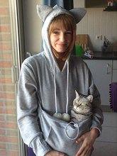 Womens Pet Carrier Shirts Kitten Puppy Holder Animal Pouch Hood Sweatshirt