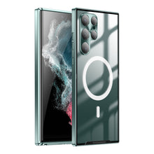 For Samsung S23U Matte Backplane Magic Shield Magnetic Suction Mobile Phone Case S22U NOTE20U Metal Lens Protective Cover