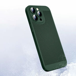 Ultra-thin heat dissipation mesh suitable for iPhone 14 mobile phone case PC with built-in lens film Apple 15 drop-proof