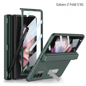 Magnetic All-included Slide Pen Case With Back Screen Glass Hinge Holder Phone Cover For Samsung Galaxy Z Fold 3 5G/Z Fold 4 5G
