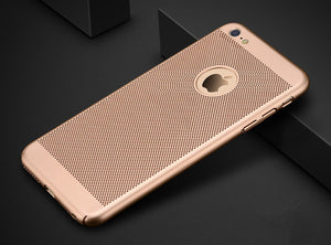Ultra Slim Grid Heat Dissipate Phone Case For iPhone 6 S 6S 7 8 Plus X Matte Hard PC Protective Cover
