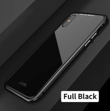 For iPhone X 8 Plus 7 Plus Tempered Glass Back Cover Magnetic Adsorption Flip Case