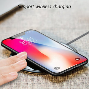 For iPhone X 8 Plus 7 Plus Tempered Glass Back Cover Magnetic Adsorption Flip Case