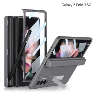 Magnetic All-included Slide Pen Case With Back Screen Glass Hinge Holder Phone Cover For Samsung Galaxy Z Fold 3 5G/Z Fold 4 5G