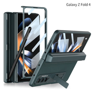 Magnetic All-included Slide Pen Case With Back Screen Glass Hinge Holder Phone Cover For Samsung Galaxy Z Fold 3 5G/Z Fold 4 5G